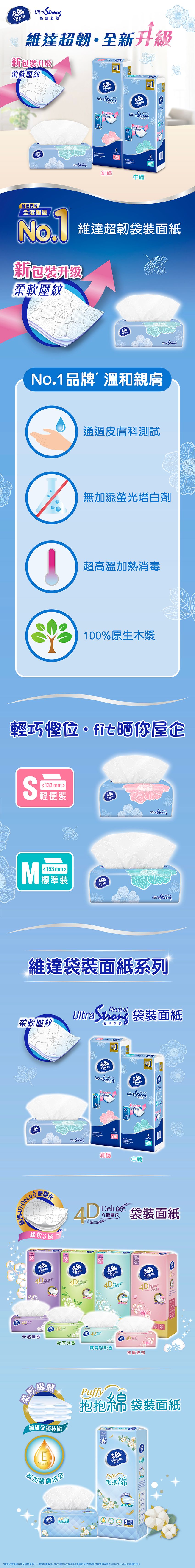 [原箱24包] 超韌袋裝面紙 (中碼) 天然無香