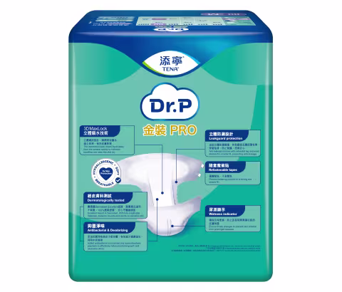 [原箱] Dr.P 金裝PRO透氣棉柔成人紙尿片(夜用型) (中碼)